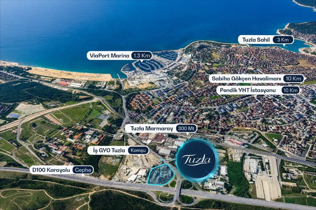 ANGİM Tuzla proje alanı — drone görünümü